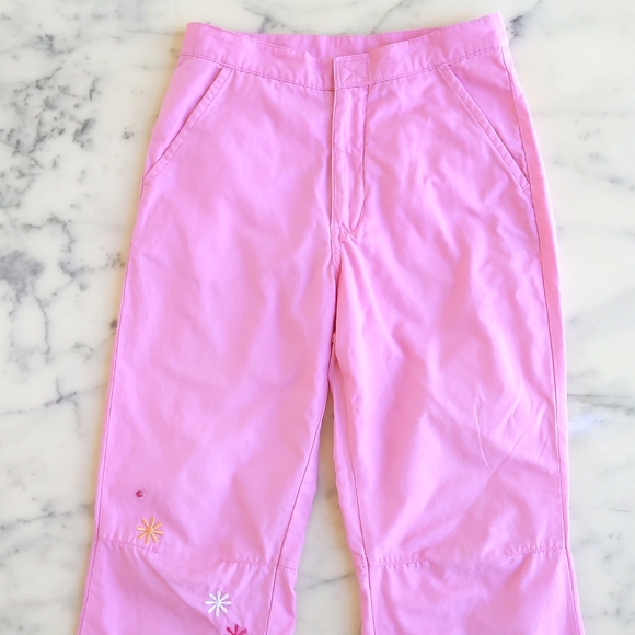 Cotton Nylon Pant w/Multicolor Crystals/Embroidered Flowers & Back Leg Opening. - Picture 2 of 8